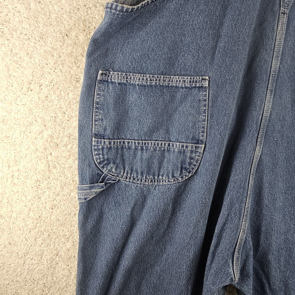 Vintage Key Imperial Denim Carpenter Bibs Overalls Sz 50x30 Ranch Workwear Baggy - Picture 6 of 13